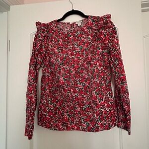 J crew floral blouse